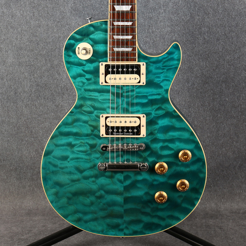 Edwards E-LP-92SD/QM - 2015 - Black Turquoise Green - 2nd Hand
