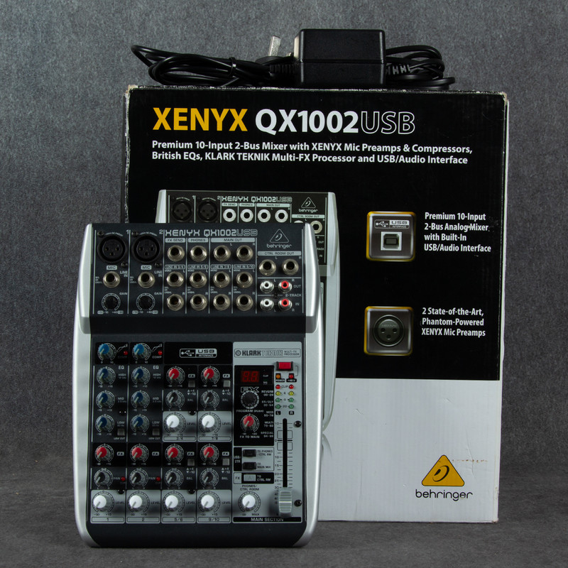 Behringer Xenyx QX1002USB Mixer - Box & PSU - 2nd Hand Behringer Xenyx QX1002USB Mixer - Box & PSU - 2nd Hand