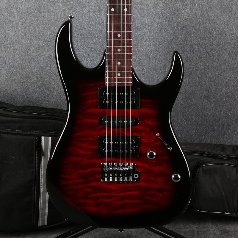 Ibanez Gio GRX70QA-TRB -Transparent Red Burst - Gig Bag - 2nd Hand Ibanez Gio GRX70QA-TRB -Transparent Red Burst - Gig Bag - 2nd Hand