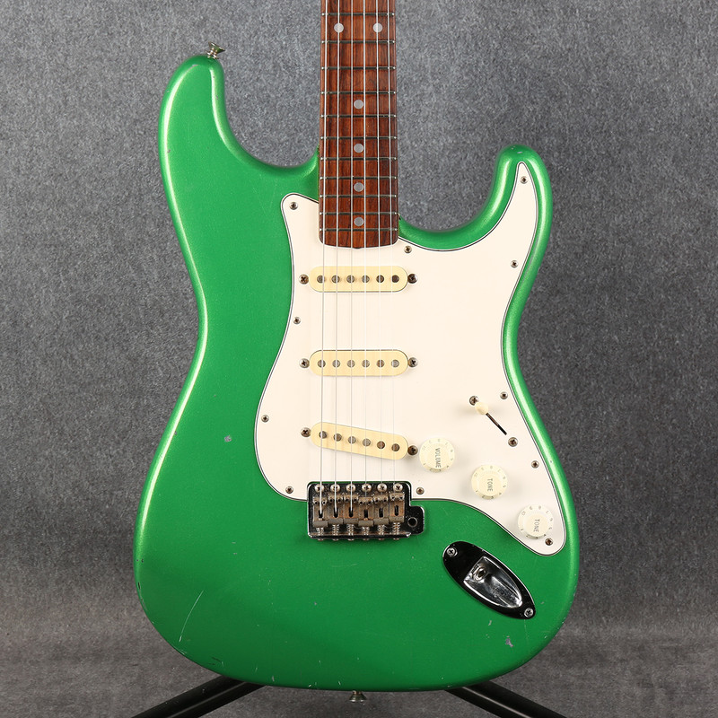 Squier MIJ Stratocaster - 1990s - Refin Nitro Candy Apple Green - 2nd Hand