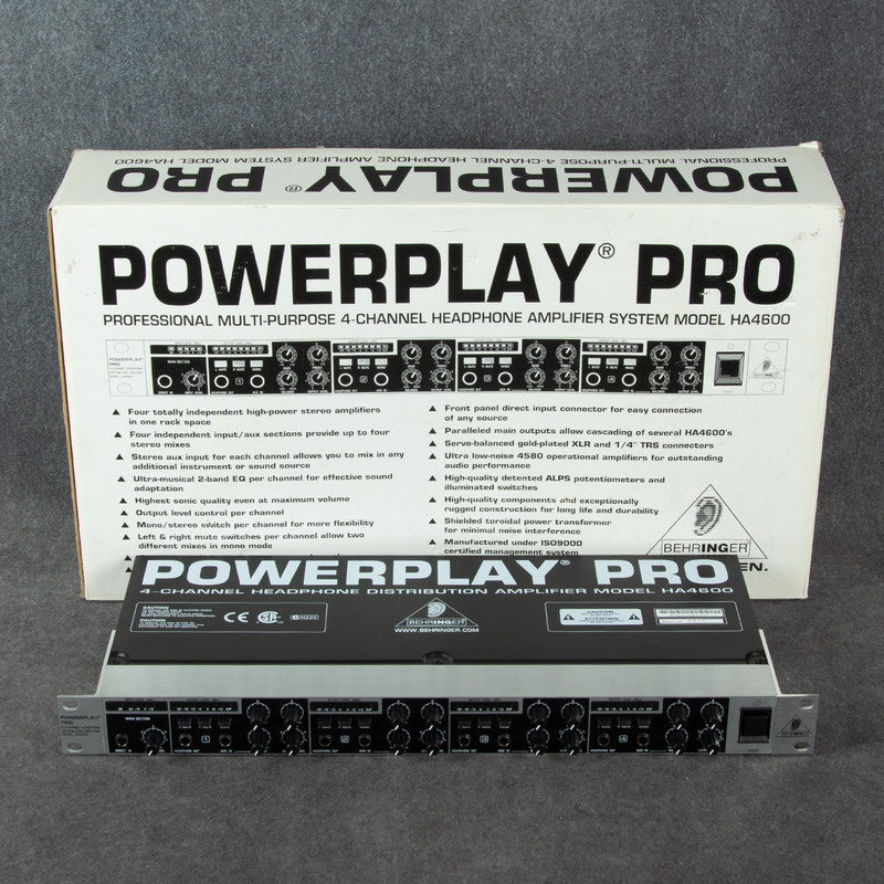 Behringer Powerplay Pro HA4600 Headphone Amplifier - Boxed - 2nd Hand Behringer Powerplay Pro HA4600 Headphone Amplifier - Boxed - 2nd Hand