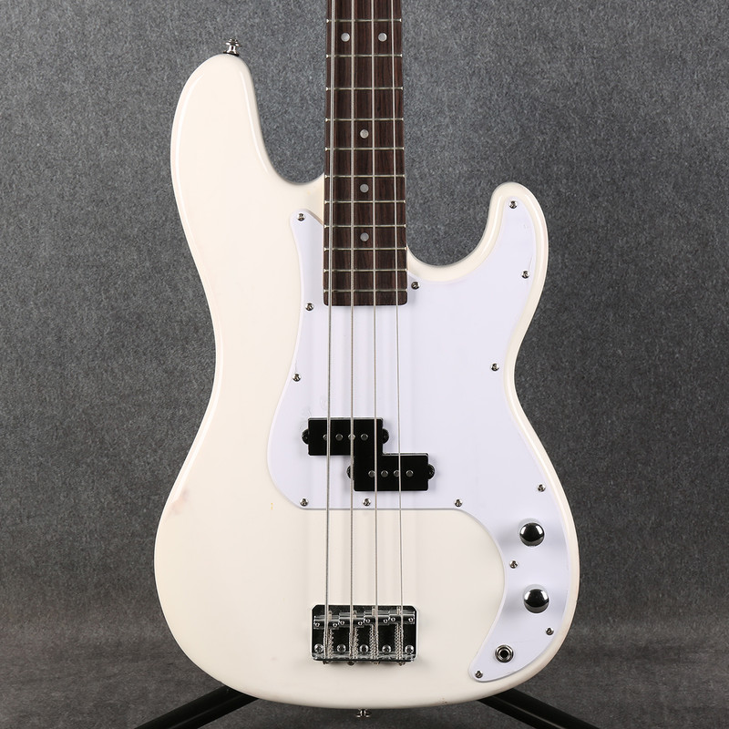 Redwood P Style Bass Guitar - White - 2nd Hand