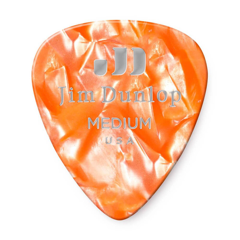 Jim Dunlop 483P Celluloid Guitar Pick, Orange Pearloid, Medium, 12 Pack Jim Dunlop 483P Celluloid Guitar Pick, Orange Pearloid, Medium, 12 Pack