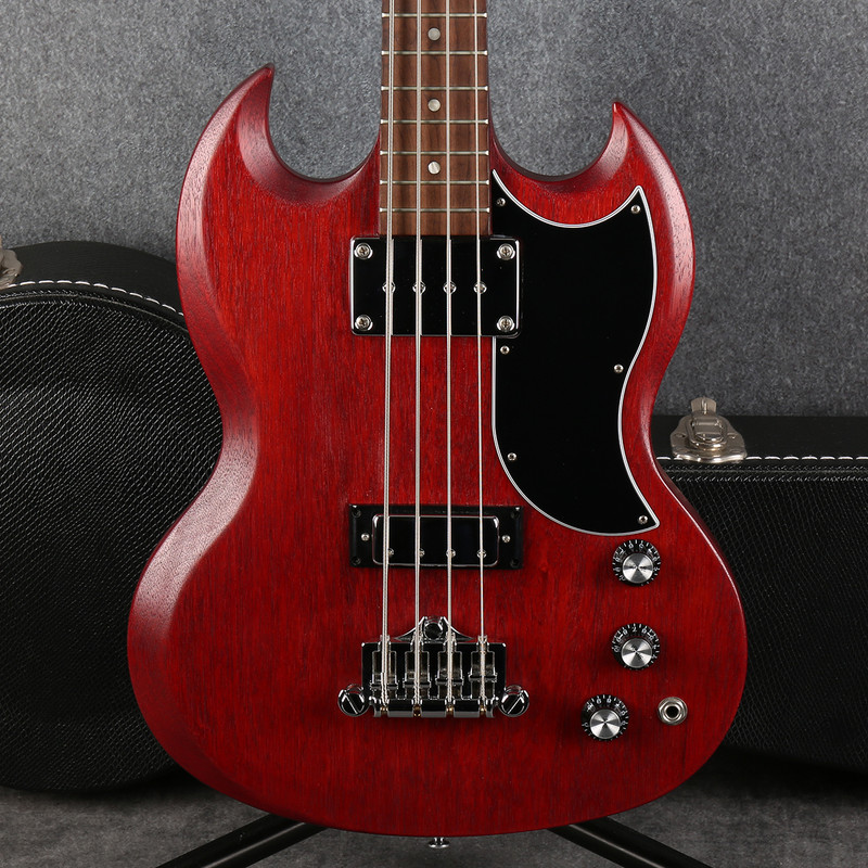 Gibson SG Standard Bass Faded - Worn Cherry - Hard Case - 2nd Hand