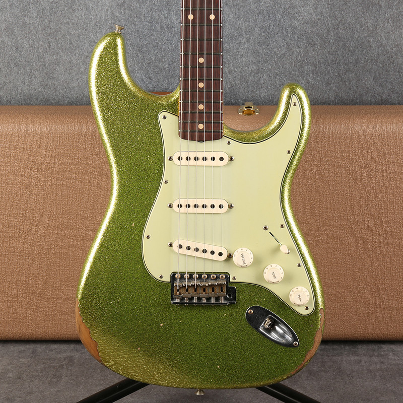 Fender Custom Shop 60s Stratocaster Relic - Chartreuse Sparkle - Case - 2nd Hand