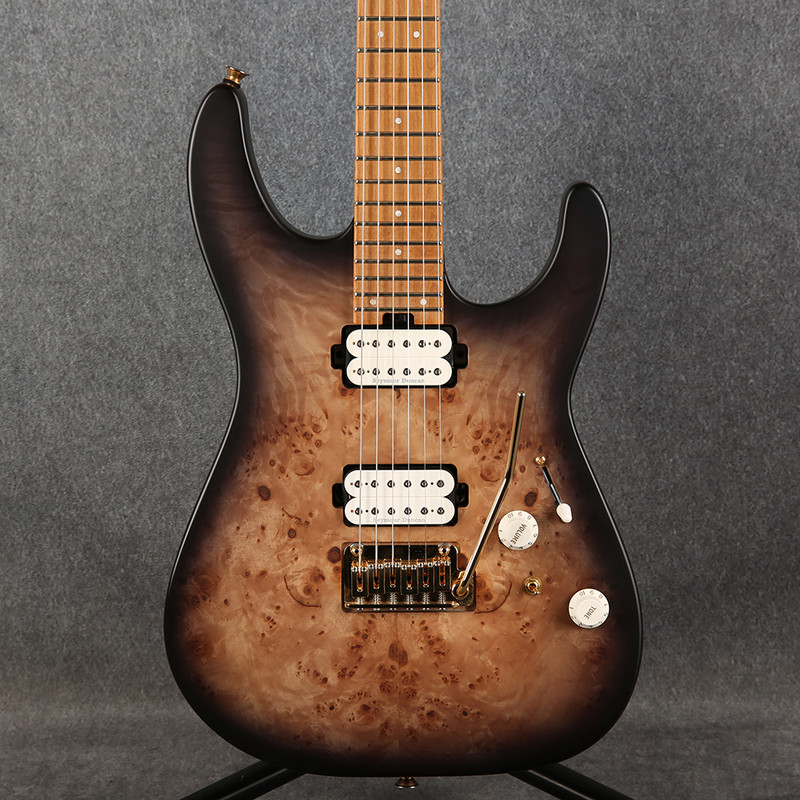 Charvel Pro Mod DK24 HH 2PT CM Poplar Burl - Trans Black Burst - 2nd Hand