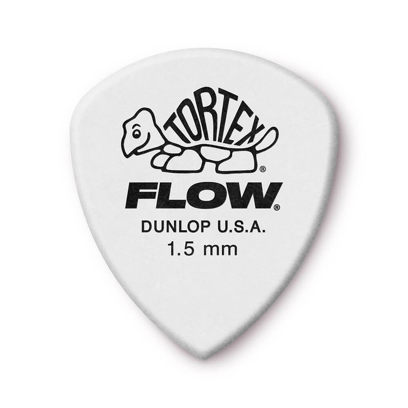 Jim Dunlop 558P Tortex Flow Guitar Pick, 1.50mm, White, 12 Pack