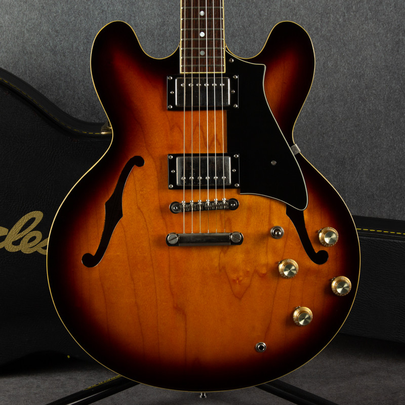 Peerless Hardtail Semi-Hollow Electric Guitar - Sunburst - Hard Case - 2nd Hand