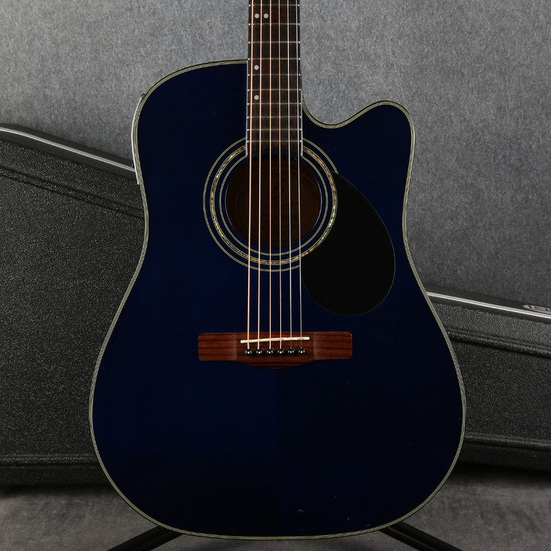 Samick Greg Bennett Design D-4CE Electro Acoustic - Trans Blue - Case - 2nd Hand