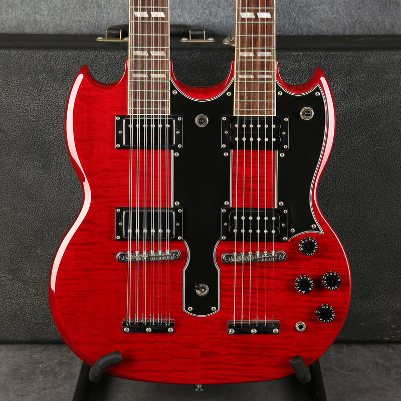 Epiphone G-1275 Custom Double Neck - Cherry - Hard Case - 2nd Hand