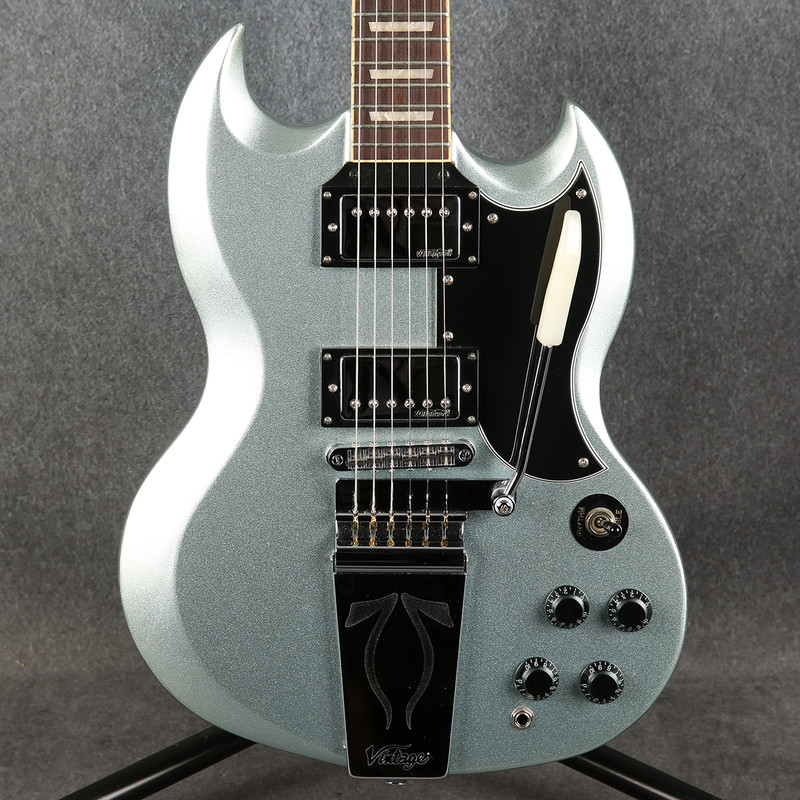 Vintage VS6V ReIssued with Vintage Style Vibrato - Gun Hill Blue - 2nd Hand (148797)