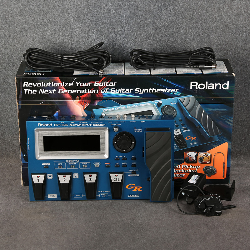 Roland GR-55 Guitar Synthesizer with GK-3 Pickup - Blue - 2nd Hand