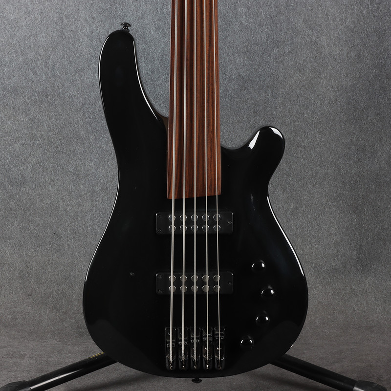 Harley Benton 5 String Fretless Bass - Black - 2nd Hand