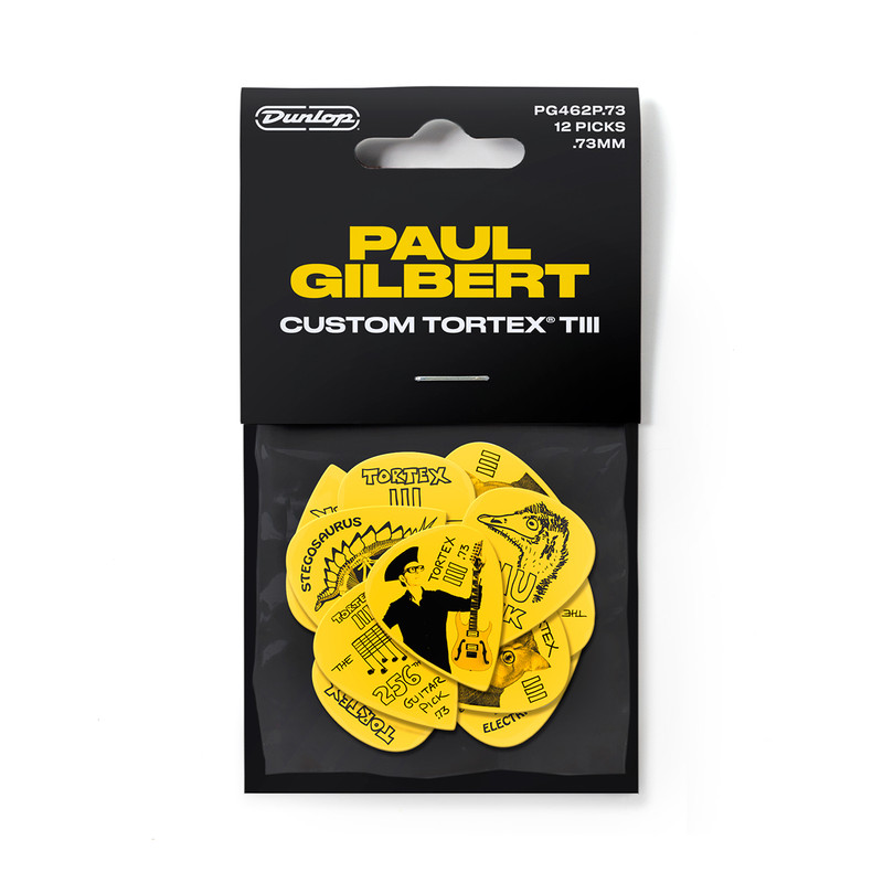 Jim Dunlop PG462P Paul Gilbert Custom Tortex TIII Guitar Picks, .73mm, 12 Pack