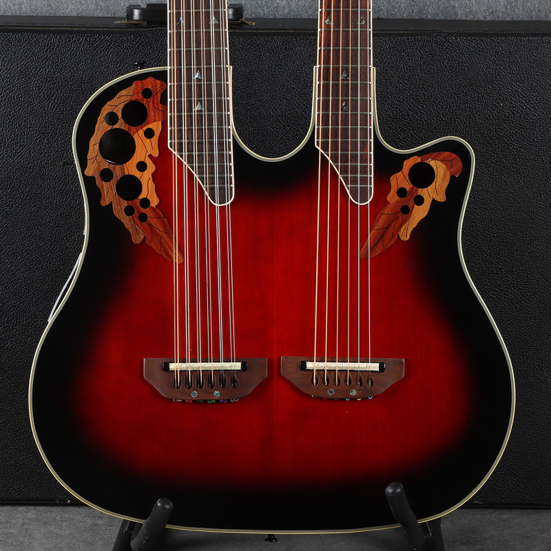 Ovation Celebrity CSE225 Double Neck - Ruby Red Burst - 2nd Hand