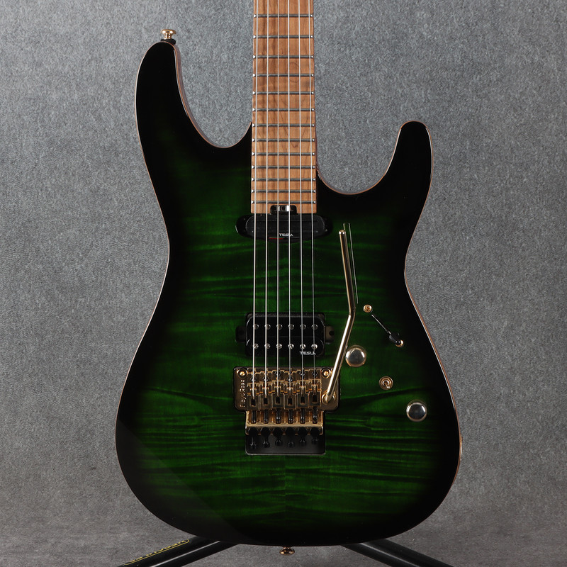 Harley Benton Guitar MAX Fusion Signature - Emerald Flame - 2nd Hand