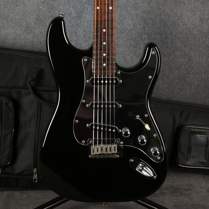 Squier Black and Chrome Standard Stratocaster HSS - Black - 2nd Hand