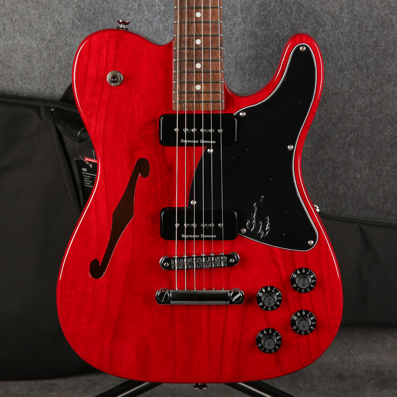 Fender Jim Adkins JA-90 Telecaster Thinline - Crimson Red Transparent - 2nd Hand
