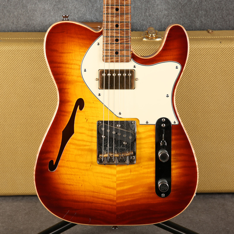 VZ Custom Guitars USA Thinline T-Style - Tobacco Flame Burst - 2nd Hand