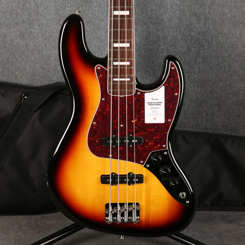 Fender Made in Japan Traditional Late 60s Jazz Bass 3-Colour Sunburst - 2nd Hand