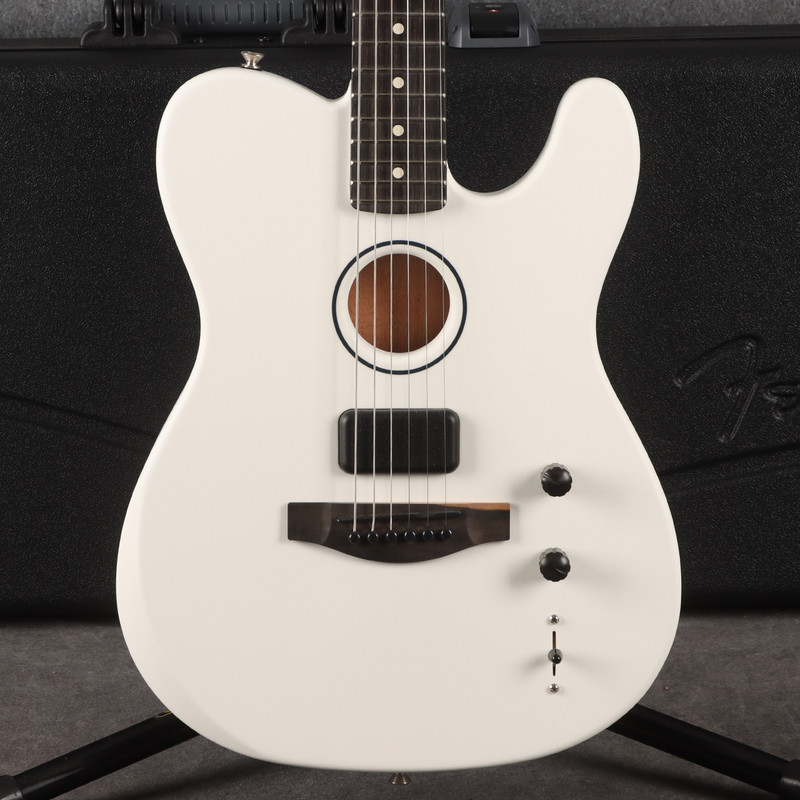 Fender Finneas Signature Acoustasonic Telecaster - Satin Arctic White - 2nd Hand