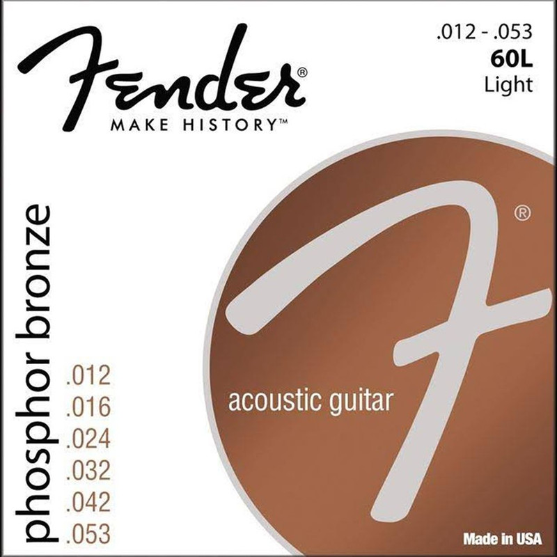 Fender Phosphor Bronze Acoustic Guitar Strings 60L - .012-.053