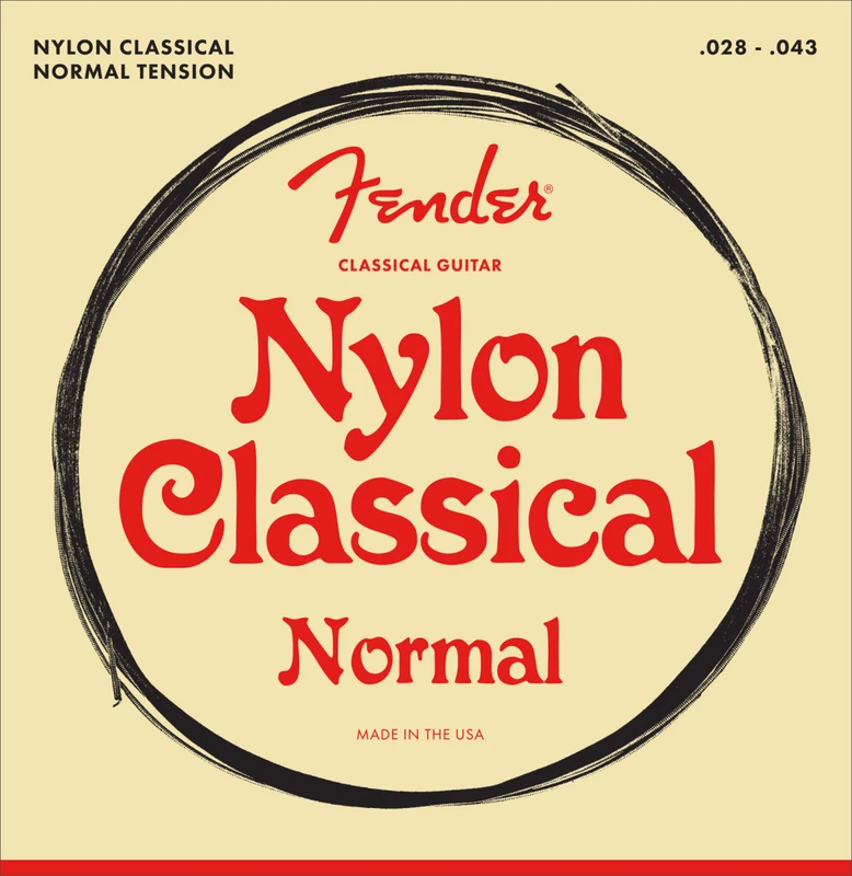 Fender Classic/Nylon Guitar Strings, .028-.043, Tie-End
