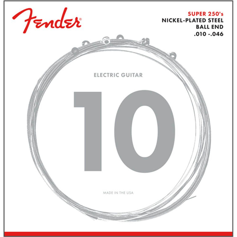 Fender Super 250s Electric Guitar Strings, NPS, Ball End, 250R, 10-46