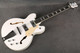 Chowny CHB-1 Hollow Body Bass Guitar - White - Gig Bag - 2nd Hand