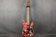 EVH Striped Series Frankenstein Frankie- Red with Black Stripes Relic - 2nd Hand