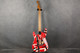 EVH Striped Series Frankenstein Frankie- Red with Black Stripes Relic - 2nd Hand
