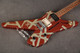 EVH Striped Series Shark Guitar - Burgundy with Silver Striped - 2nd Hand