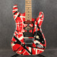 EVH Striped Series Frankie - Red with Black & White Stripes Relic - 2nd Hand