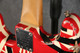 EVH Striped Series Frankie - Red with Black & White Stripes Relic - 2nd Hand