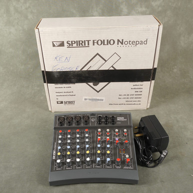 Soundcraft Spirit Folio Notepad Small-Format Mixer w/Box & PSU