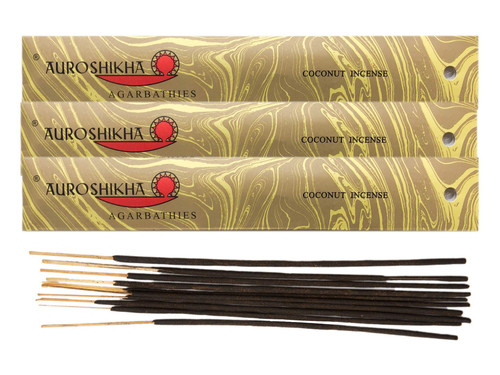 (3-Pack) Auroshikha Coconut Incense 10 Sticks