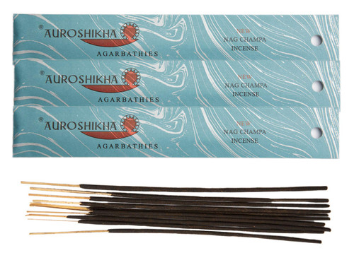 (3-Pack) Auroshikha Nag Champa Incense 10 Sticks