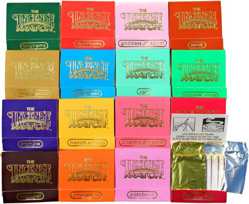 Set of 16 Books of Incense Matches - One of Each of the 16 Scents