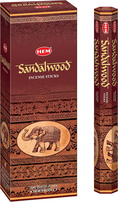 Hem Sandalwood Incense Sticks - 120 Stick Bulk Box (6 Inner Tubes of 20)