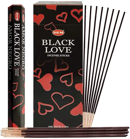 Hem Black Love Incense Sticks - 120 Stick Bulk Box (6 Inner Tubes of 20)