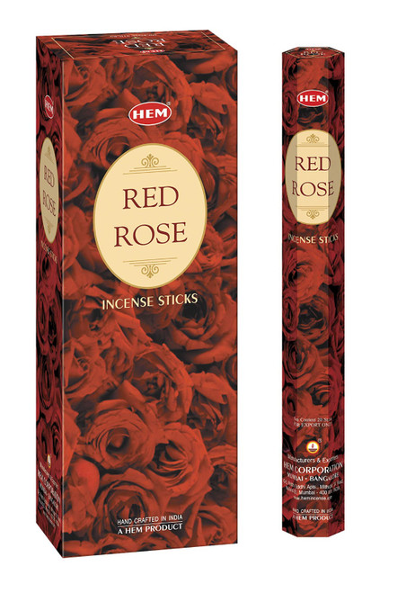 Hem Red Rose Incense Sticks - 120 Stick Bulk Box (6 Inner Tubes of 20)