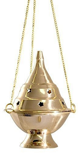 Hanging Brass Burner Censer/Charcoal Incense Burner, 4.5" H