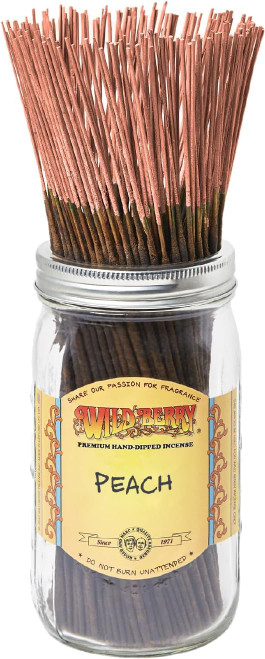 Wild Berry Peach Incense Sticks, 100 Count Hand-Dipped Aromatic Incense