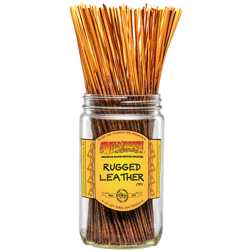 Wild Berry Rugged Leather Incense Sticks, 100 Count Hand-Dipped Aromatic Incense