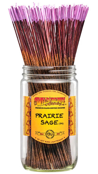 Wild Berry Prairie Sage Incense Sticks, 100 Count Hand-Dipped Aromatic Incense