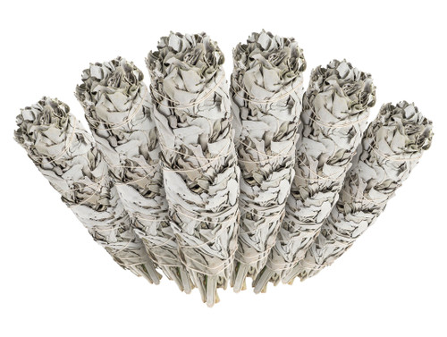 6 Pack - Premium California White Sage Smudge Sticks, Each Stick Approximately 4 Inches Long