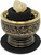 Small Decorated Brass Charcoal Screen Incense Burner with Wooden Coaster, 2-inch