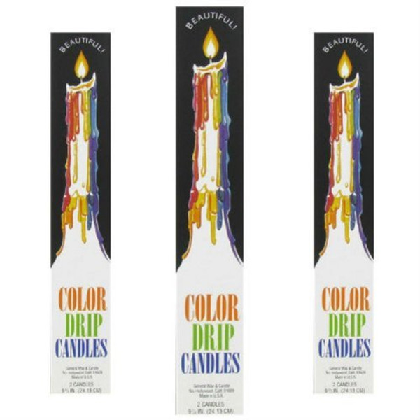 Color Drip Candles, 3-Pack (6 candles total)