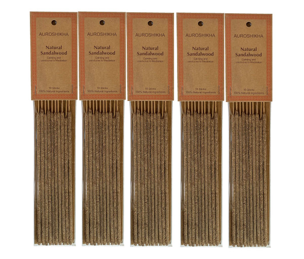 (5-Pack) Auroshikha Sandalwood Incense 10 Sticks
