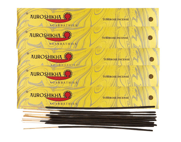 (5-Pack) Auroshikha Tuberose Incense 10 Sticks